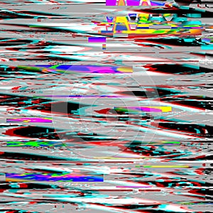 Glitch psychedelic background. Old TV screen error. Digital pixel noise abstract design. Photo glitch. Television signal