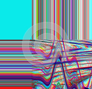 Glitch psychedelic background. Old TV screen error. Digital pixel noise abstract design. Photo glitch. Television signal