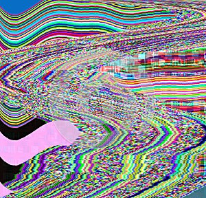 Glitch psychedelic background. Old TV screen error. Digital pixel noise abstract design. Photo glitch. Television signal