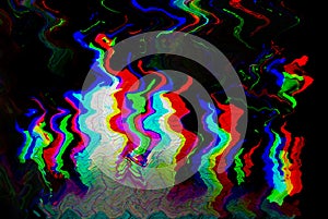 Glitch psychedelic background. Old TV screen error. Digital pixel noise abstract design. Photo glitch. Television signal