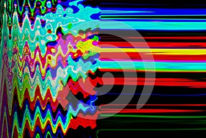 Glitch psychedelic background. Old TV screen error. Digital pixel noise abstract design. Photo glitch. Television signal