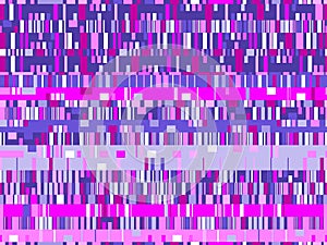 Glitch seamless pattern. Signal error, pixel mosaic.