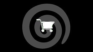 Glitch Shopping Cart Icon With Technology Glitch Fx 4k animation of an abstract technology buy icon with basket