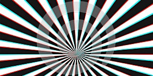 Glitch sunburst vector background .