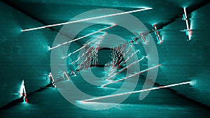 Glitch template, great design for data flow illustration. Computer screen error with Vhs glitch.