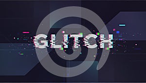 Glitch text displaying distortion and technical error concept