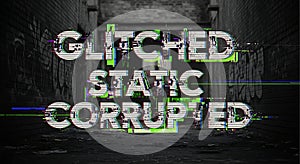 Glitch Text Effect in Dark Urban Alley