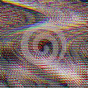 Glitch TV psychedelic Noise background Old screen error Digital pixel noise abstract design. Photo glitch. Television