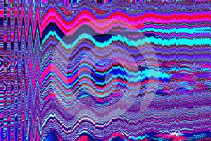 Glitch universe background Old TV screen error Digital pixel noise abstract design Photo glitch Television signal fail