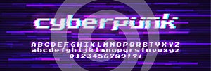 Glitch vector font.