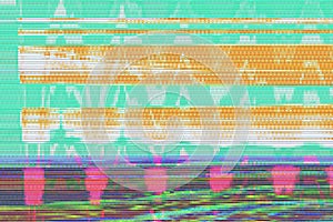 Glitch vhs background artifact noise,  signal modern