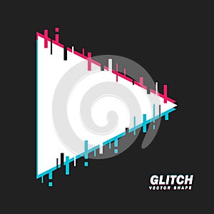 Glitched Triangle Shape. Distorted Glitch Style Modern Background. Glow Design for Graphic Design - Banner, Poster, Flyer,