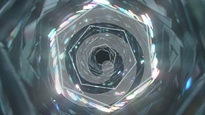 Glitching wormhole abstract 3D render illustration