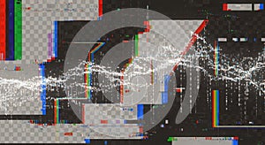 Glitchy abstract background digital error signal distortion effect art generative ai