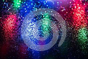 Glitter bokeh lighting effect Colorfull Blurred abstract background for birthday, anniversary, wedding, new year eve or Christmas