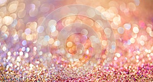 glitter gold bokeh Colorfull Blurred abstract background for birthday, anniversary, wedding, new year eve or Christmas