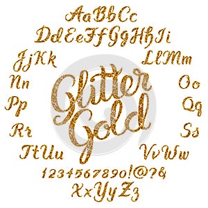 Glitter Gold Handwritten alphabet