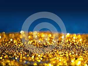 glitter gold lights grunge background, glitter defocused abstract Twinkly Lights Stars Christmas light Background..