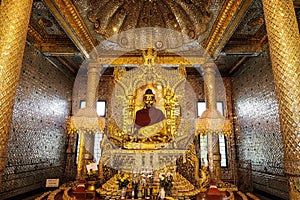 Glitter golden buddha photo