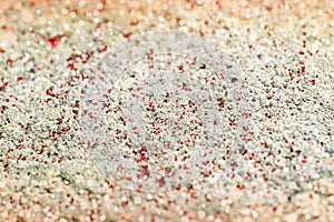 Glitter lights color of red, white, and orange background.