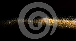 Glitter lights grunge background, gold glitter defocused abstract Twinkly gold Lights Background