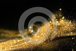 Glitter lights grunge background, gold glitter defocused abstract Twinkly Lights Background.