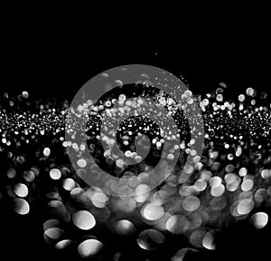 Glitter lights grunge black and white background for graphic design resources