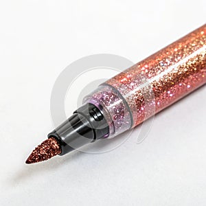 Glitter marker isolated on white background photo
