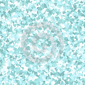 Glitter seamless texture. Actual mint particles. Endless pattern made of sparkling hearts. Pleasant