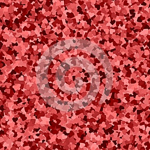 Glitter seamless texture. Actual red particles. Endless pattern made of sparkling hearts. Sightly ab