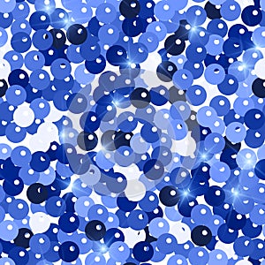 Glitter seamless texture. Admirable blue particles. Endless pattern made of sparkling spangles. Gran