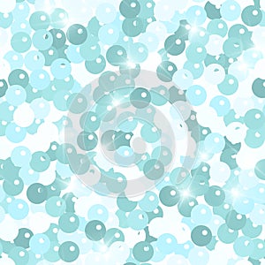 Glitter seamless texture. Admirable mint particles. Endless pattern made of sparkling spangles. Opti