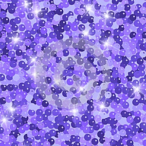 Glitter seamless texture. Admirable purple particles. Endless pattern made of sparkling spangles. Pr