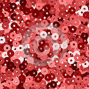 Glitter seamless texture. Admirable red particles. Endless pattern made of sparkling sequins. Except