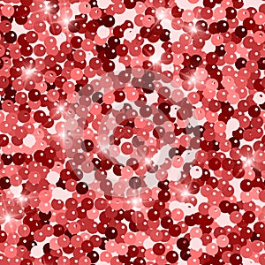 Glitter seamless texture. Admirable red particles. Endless pattern made of sparkling spangles. Remar