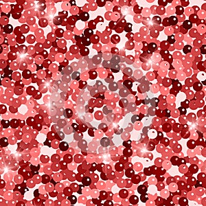 Glitter seamless texture. Admirable red particles. Endless pattern made of sparkling spangles. Remar photo