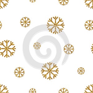 Glitter snowflake seamless pattern