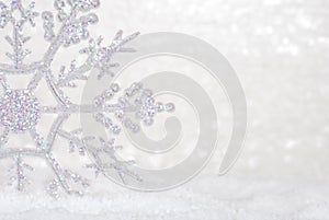 Glitter Snowflake in snow