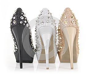 Glitter spiked heels