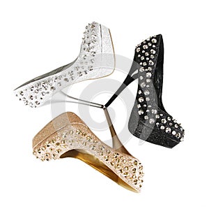 Glitter spiked shoes