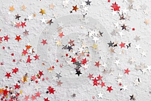 Glitter stars, abstract christmas background texture