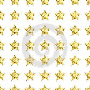 Glitter stars background. Seamless pattern.