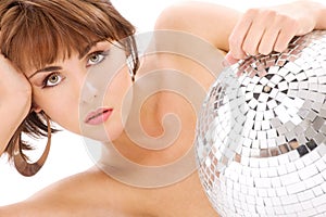 Glitterball lady portrait