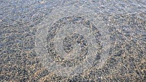 Glittering beach water with wave ripples
