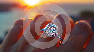 The glittering diamond ring.AI generated image