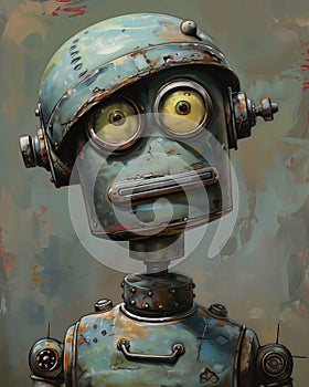 Glittering Gaze: The Enchanting Robot Helmet of the Patina Pit P photo