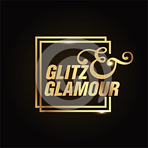 Glitz and Glamour golden vector icon. Glitz and Glamour typography unit
