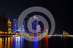 Epic View of Doha skyline at night! photo