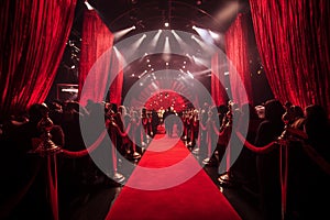 Glitzy red carpet event attended by celebrities and tycoons. Generative AI