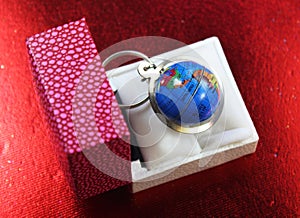 Glob key chain in a box